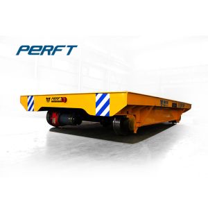 Customized electric material handling flatbed cart on track in industrial