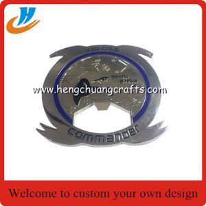 Custom challenge coin bottle opener, zinc alloy brass metal bottle open