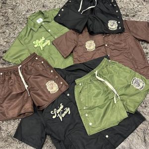 Custom Windbreaker Buttons Polyester Nylon Men's Polo Sets Tracksuit Polo Shirts