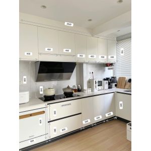 Simple Modern High Gross Lacquer Kitchen Cabinet With Marble Countertop