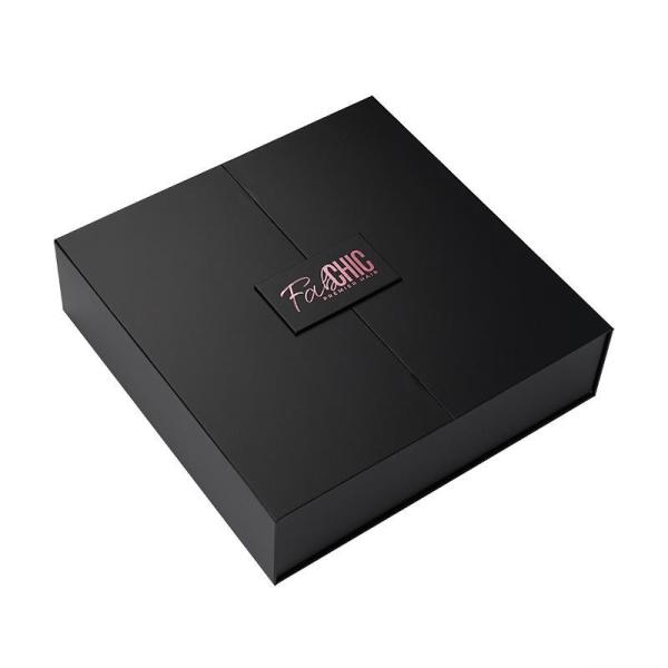 Luxury Custom Logo Double Door Magnetic Paper Hair Extension Custom Wig Packaging Boxes With Satin