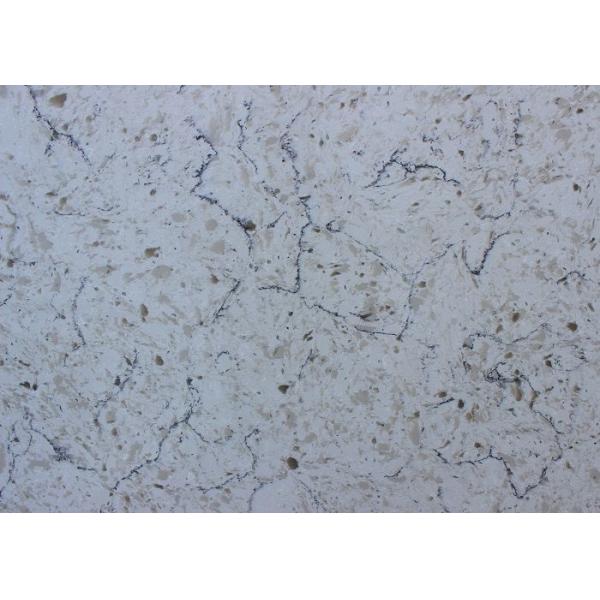 Beautiful Vein White Artificial Quartz Countertop Slab for Hospitality