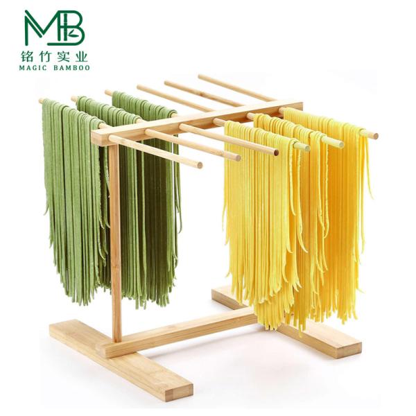 Bamboo Pasta Drying Rack With Transfer Rod For Restaurants