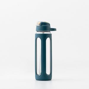 Custom Glass Water Bottle 1 Litre Reusable Drink Bottle With Neoprene Sleeve