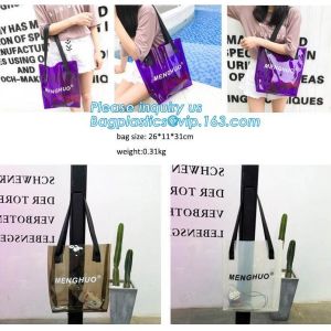 custom Design logo printed pvc clear plastic bags, professional printing