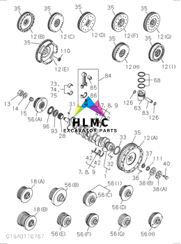 1-12310-437-0 Excavator Engine Parts 6BD1 EX200 EX200-2 EX200-3 Diesel Crankshaft