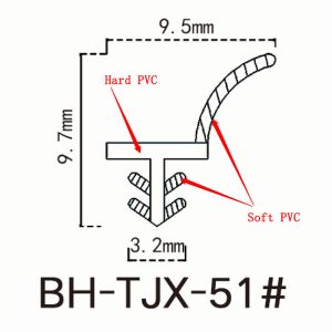ODM watertight PVC Weather Stripping Seals For Wooden Skirting Board 9.7*9.5mm