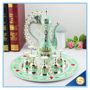 China Shinny Gifts GuangDong Factory Russian Style Wine Set Enamel Handmade Home Decorative Metal Trim Craft TXX on sale