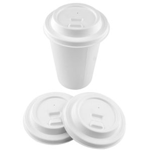 Wholesale 100% Compostable Biodegradable Disposable Sugarcane Bagasse 80mm 90mm Water Strawless Bubble Single Layer Paper Cup Lid from china suppliers