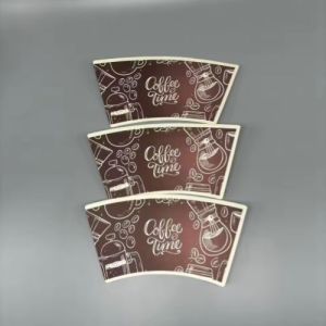 Heat Insulation190gsm Single PE Coated kraft Coffee Paper Cup Fan for Beverage