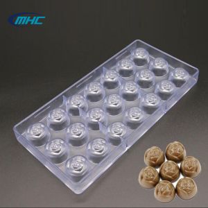 Stocked MHC Polycarbonate Rose Flower Shaped Chocolate Molds FDA Approved