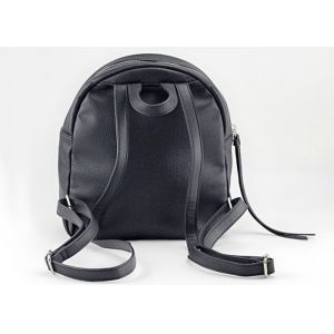 Mini Size Multi - Use Plain Black Backpack Polyester Lining With Small Purse