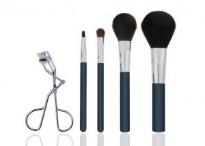 Wholesale 4 Pieces Goat Hair Natural Makeup Brush Set With Stainless Steel Eyelash Curler from china suppliers