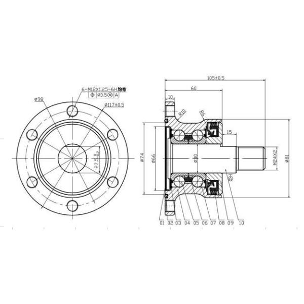 Agricultural Hub Unit AHUB-0009 for Disc& Wheel BAA-0013 with shaft