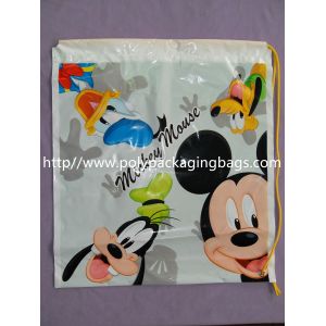 Promotional CPE /LDPE Plastic Drawstring Backpack Single Shoulder