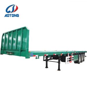 11.00R20 2 Axle 20ft Container Chassis 3 Axle 40ft Flat Bed Trailer with Front