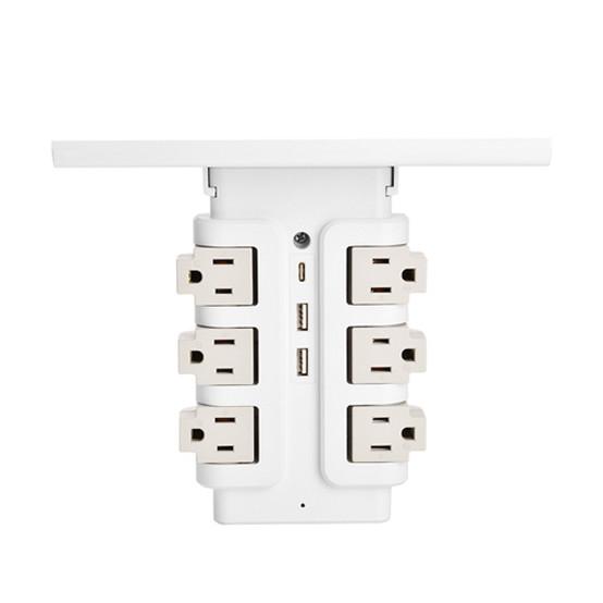 Quality Wall Power Socket with Surge Protector ETL cETL Passed 6Way 2USB 1Type C for sale