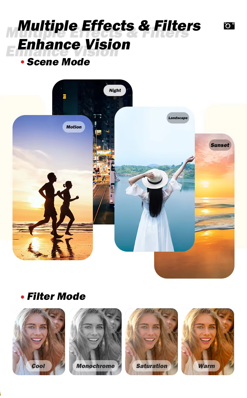 Retro Compact 4K Kids Digital Camera Video Recording Long Lasting Battery