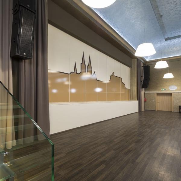 Soundproof Decorative Wooden Folding Partition Walls For School / Restaurant