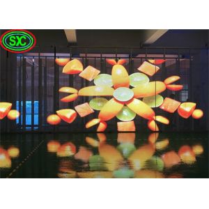 Programmable HD HQ 1R1G1B 4.81mm Transparent LED Screen Digital Signage Stand