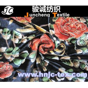 New fabric vivid flower pattern shining burnout spendex and polyester blend