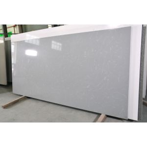 Bench Top Decoration Grey Artificial Cararra Quartz Stone Sheet Easy Clean