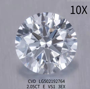 2.05ct VS1 CVD Diamond Jewelry 3EX Round Cut Loose Lab Created Diamonds