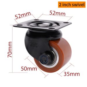 EDL 2inch 250kg Plate TPU Equipment Caster by Rigid, Swivel and Brake type M412P