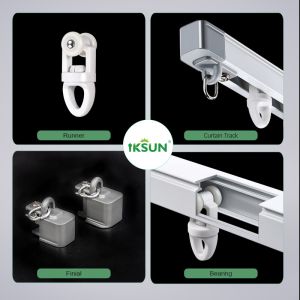 Adjustable Telescopic Curtain Track with Accessories-Smooth and Silent