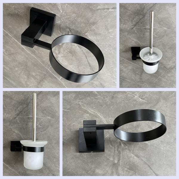 Brushed Toilet Brush With Metal Handle Wall Mounted Bathroom Cleaning Brush