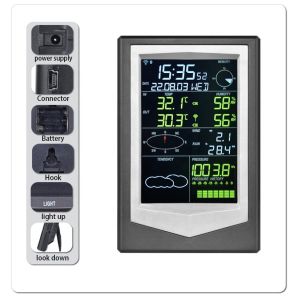 Wireless Indoor And Outdoor Multifunctional Weather Station With Color Screen