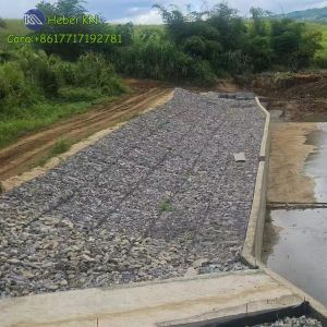 China Galfan 275g Gabion Rock Protection Wire Mesh Cage As Stone Retaining Wall Fence on sale