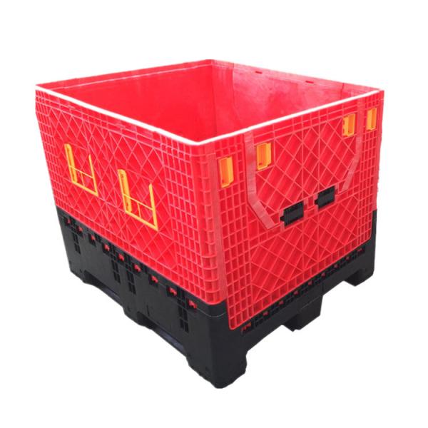 cheap large foldable collapsible plastic pallet box bulk container collaps