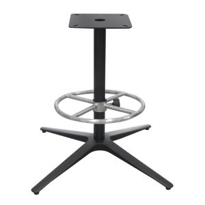 Wholesale Modern Metal Bar Stool Accessories With Spray Black Color Stylish Square Plate And 400mm Bar Ring from china suppliers