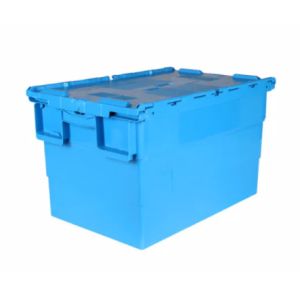 Virgin Plastic Attached Lid Containers Nestable Stackable Moving Tote Box