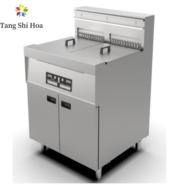 28L+14L+14L Stainless Steel Electric Microcomputer Fryer With 3 Tank 4 Baskets