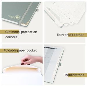 Medium Planner Jul. 2023 - Jun. 2023 Grey with Hourly Schedule and Monthly Tabs