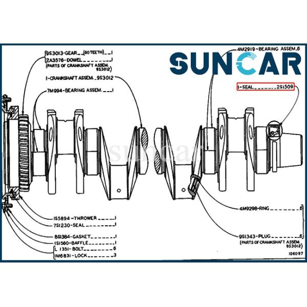 2S-1509 C.A.T Seal Repair Parts 2S1509 CA2S1509 Crankshaft Oil Seal