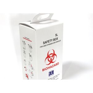 Biohazard Waste Needle Collection 5L Medical Sharps Box White safe box Foldable