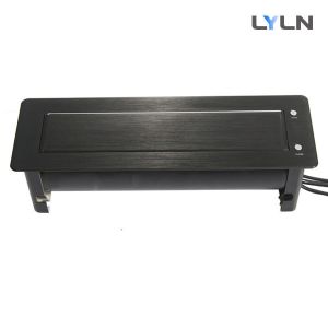 Brushed Aluminum Meeting Table Power Socket , Flip Up Box For Conference Table