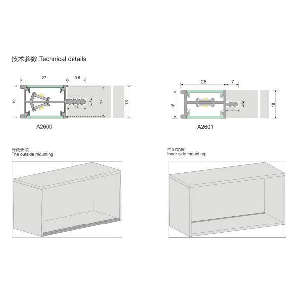 Modern Furniture LED Shelf Light Kit with Recessed Style Clip Mounting A2600