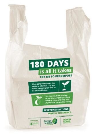 Biodegradable compostable HDPE/LDPE Clear Food Bag, Biodegradable White Trash