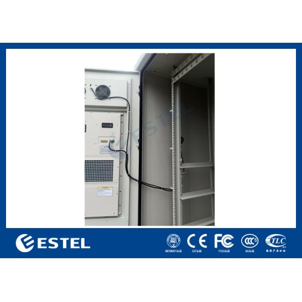 Double Wall Floor Mounted Outdoor Electrical Enclosures Cabinets With Air Conditioner And Fan 42U