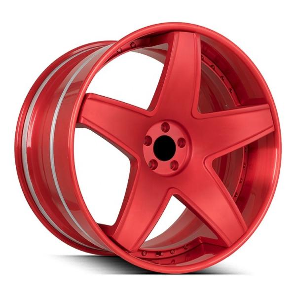 Deep Dish Lip Wheels 5 Spoke Aluminum Custom Forged Wheels 2 Pieces Forged Alloy Wheels For Sports Car