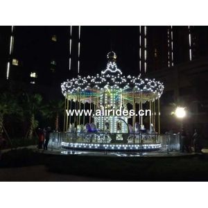 factory China amusement park Double Deck carousel horses Merry Go Round for sale