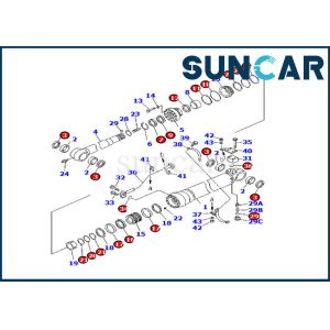 Wholesale Overseas Version 707-99-58070 Arm Cylinder Service Kit For Komatsu Excavator PC220-7 PC220-7 from china suppliers