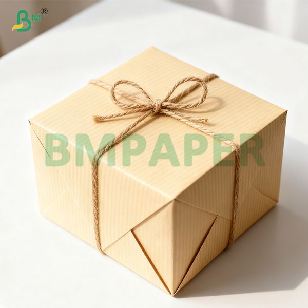 50gsm 60gsm High Folding Resistance Machine Glazed Stripped Kraft Paper Rolls For Wrapping 50gsm 60gsm High Folding Resistance Machine Glazed Stripped Kraft Paper Rolls For Wrapping