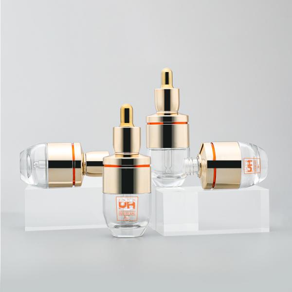 Luxury UV Serum Dropper Bottles With Golden Packaging 1.01oz CE