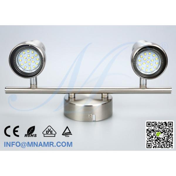Hot Sale Double Heads LED Vanity Light Fixtures Nickel Matt Come With 2x5W GU10 LED Lamp Warm White Emitting Color Hot Sale Double Heads LED Vanity Light Fixtures Nickel Matt Come With 2x5W GU10 LED Lamp Warm White Emitting Color