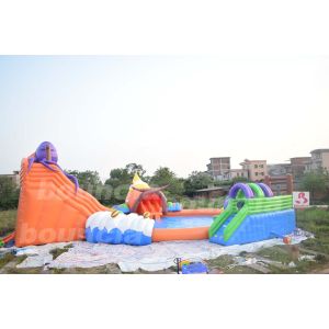 Wholesale 20m Giant Portable Inflatable Water Park Slide With Pool For Commercial Use from china suppliers